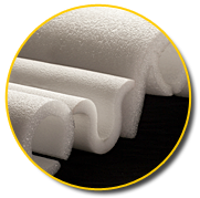 Polyethylene foam profiles for the bedding industry.
