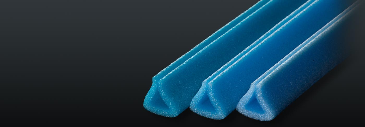 Polyethylene foam profiles for packaging.