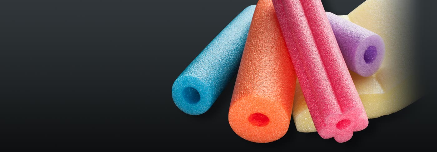Polyethylene foam profiles for toys and recreation.